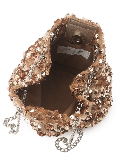 OPAQUE.CLIP（オペークドットクリップ）の「◆【2WAY】スパンコール巾着ミニショルダーバッグ（ショルダーバッグ・レディース・グリーン系5/ブラック/チャコールグレー/ホワイト系3/ダークブラウン/ピンク系・00）」の16枚目の写真