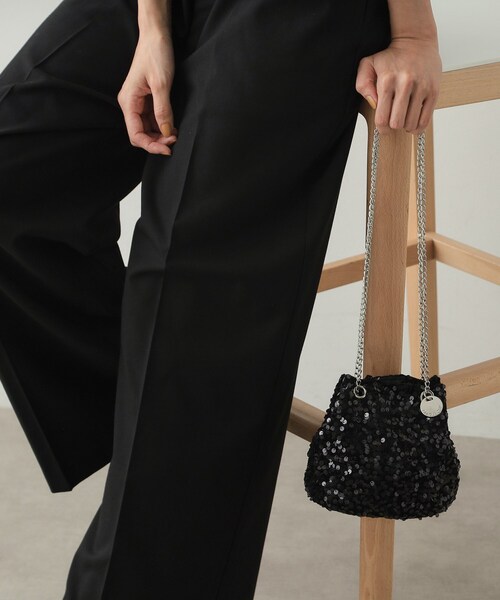 OPAQUE.CLIP（オペークドットクリップ）の「◆【2WAY】スパンコール巾着ミニショルダーバッグ（ショルダーバッグ・レディース・グリーン系5/ブラック/チャコールグレー/ホワイト系3/ダークブラウン/ピンク系・00）」の22枚目の写真