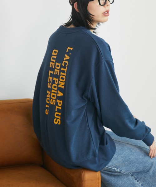 Auntie Rosa Holiday（アンティローザホリデー）の「アソートカレッジプリントスウェット（スウェット・レディース・ナチュラル/ネイビー/グリーン/ライトグレー・FREE）」の4枚目の写真