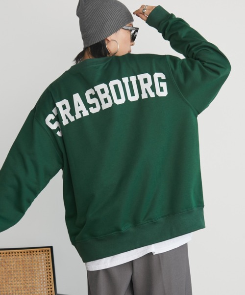 Auntie Rosa Holiday（アンティローザホリデー）の「アソートカレッジプリントスウェット（スウェット・レディース・ナチュラル/ネイビー/グリーン/ライトグレー・FREE）」の3枚目の写真