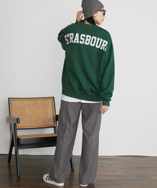 Auntie Rosa Holiday（アンティローザホリデー）の「アソートカレッジプリントスウェット（スウェット・レディース・ナチュラル/ネイビー/グリーン/ライトグレー・FREE）」の18枚目の写真