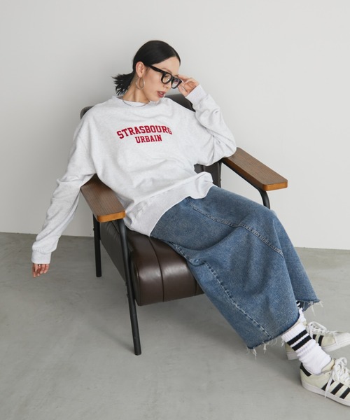 Auntie Rosa Holiday（アンティローザホリデー）の「アソートカレッジプリントスウェット（スウェット・レディース・ナチュラル/ネイビー/グリーン/ライトグレー・FREE）」の6枚目の写真