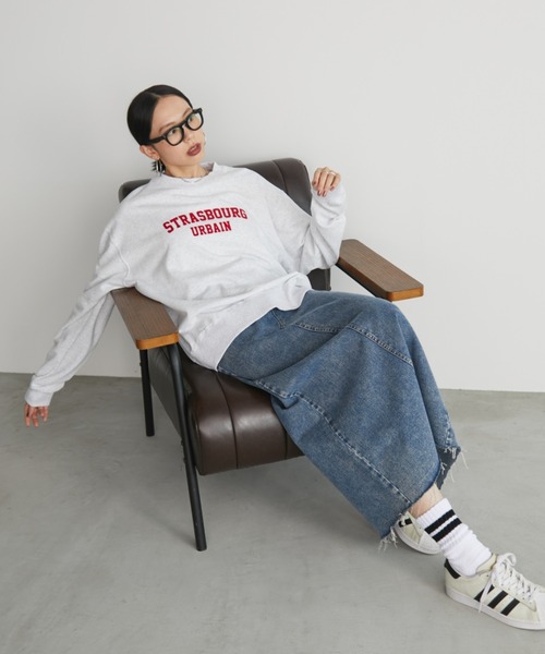 Auntie Rosa Holiday（アンティローザホリデー）の「アソートカレッジプリントスウェット（スウェット・レディース・ナチュラル/ネイビー/グリーン/ライトグレー・FREE）」の5枚目の写真