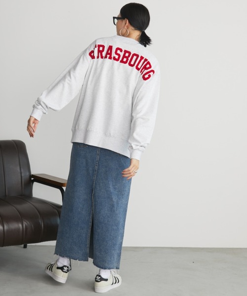 Auntie Rosa Holiday（アンティローザホリデー）の「アソートカレッジプリントスウェット（スウェット・レディース・ナチュラル/ネイビー/グリーン/ライトグレー・FREE）」の10枚目の写真