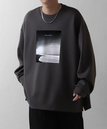 Confirm | ドレープとろみ オーバーサイズ ワンポイント / フロントプリント / バックプリント ビッグシルエット ダンボールニット プルオーバースウェット【Confirm】(スウェット)