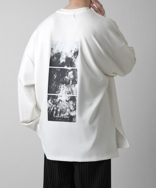 Confirm（コンファーム）の「ドレープとろみ オーバーサイズ ワンポイント / フロントプリント / バックプリント ビッグシルエット ダンボールニット プルオーバースウェット【Confirm】（スウェット・メンズ・ブラック/グレー系その他/ブラック系その他2/グレー系2/グレー/チャコールグレー/ブラック系その他/グレー系/ホワイト系その他2/ホワイト/ホワイト系その他/グレー系その他2・M/L）」の4枚目の写真