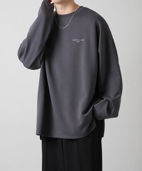 新品未使用　＜conte＞ビッグシルエット プルオーバースウェット セール】ドレープとろみ オーバーサイズ ワンポイント / フロント