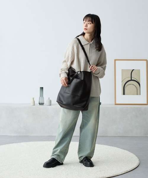 MONO-MART（モノマート）の「マルチWAYビッグショルダートートバッグ（トートバッグ・レディース・ブラック・FREE）」の16枚目の写真