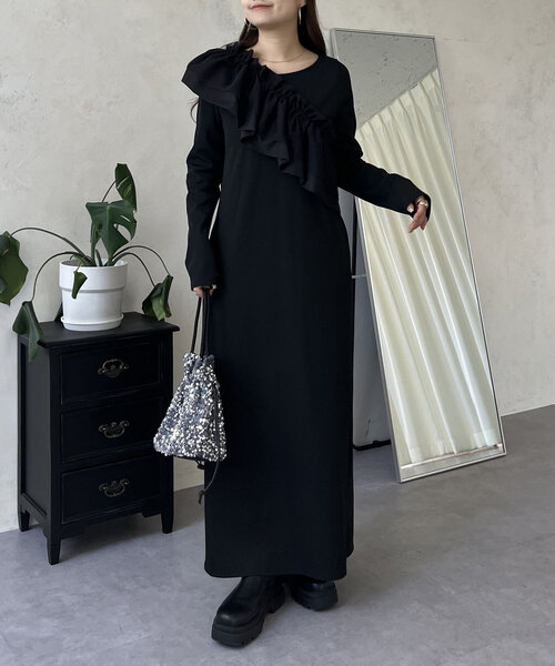 prose verse(プロズヴェール)の「マルチwayカットリブワンピース(ワンピース・レディース・ブラック・LARGE/MEDIUM/PL/PM)」の11枚目の写真