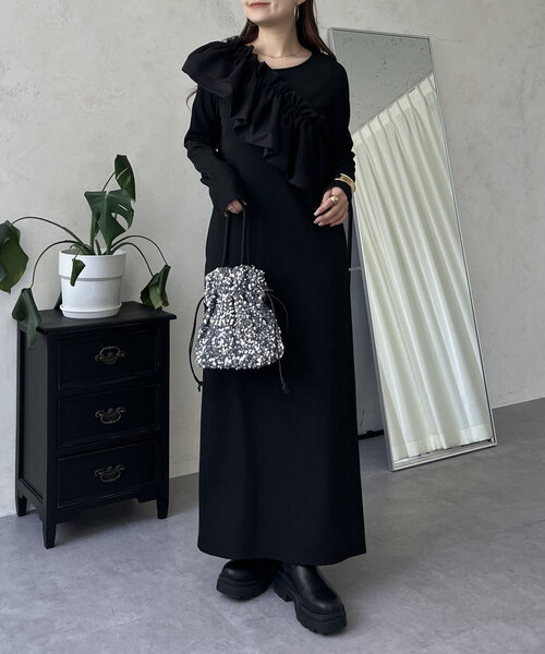 prose verse(プロズヴェール)の「マルチwayカットリブワンピース(ワンピース・レディース・ブラック・LARGE/MEDIUM/PL/PM)」の14枚目の写真