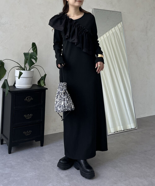 prose verse(プロズヴェール)の「マルチwayカットリブワンピース(ワンピース・レディース・ブラック・LARGE/MEDIUM/PL/PM)」の15枚目の写真
