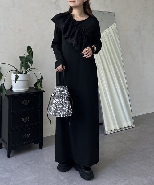 prose verse(プロズヴェール)の「マルチwayカットリブワンピース(ワンピース・レディース・ブラック・LARGE/MEDIUM/PL/PM)」の16枚目の写真