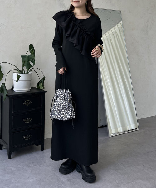 prose verse(プロズヴェール)の「マルチwayカットリブワンピース(ワンピース・レディース・ブラック・LARGE/MEDIUM/PL/PM)」の17枚目の写真