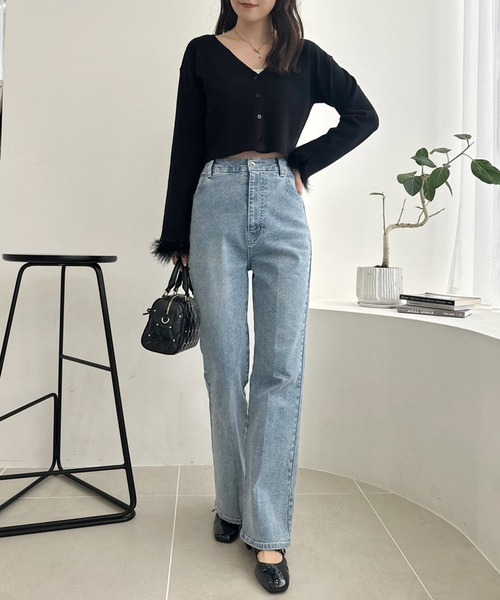 one after another NICE CLAUP(ワンアフターアナザーナイスクラップ)の「マラボーカーディガン(カーディガン/ボレロ・レディース・サックスブルー/ピンク/ブラック/アイボリー・FREE)」の16枚目の写真