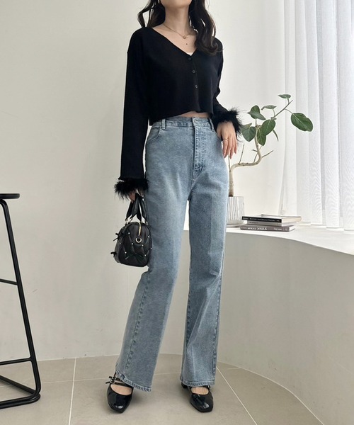 one after another NICE CLAUP(ワンアフターアナザーナイスクラップ)の「マラボーカーディガン(カーディガン/ボレロ・レディース・サックスブルー/ピンク/ブラック/アイボリー・FREE)」の17枚目の写真