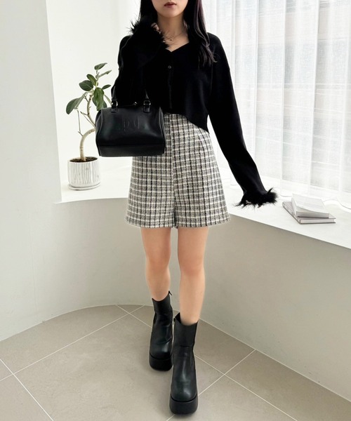 one after another NICE CLAUP(ワンアフターアナザーナイスクラップ)の「マラボーカーディガン(カーディガン/ボレロ・レディース・サックスブルー/ピンク/ブラック/アイボリー・FREE)」の13枚目の写真