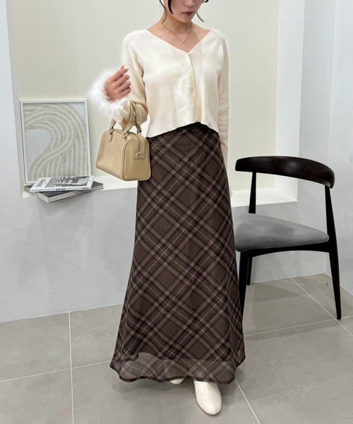 one after another NICE CLAUP(ワンアフターアナザーナイスクラップ)の「マラボーカーディガン(カーディガン/ボレロ・レディース・サックスブルー/ピンク/ブラック/アイボリー・FREE)」の7枚目の写真