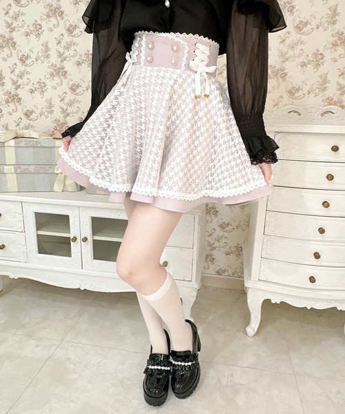 ROJITA（ロジータ）の「ウエストレースアップチュールスカート（スカート・レディース・ピンク/チェック/ブラック・FREE）」の16枚目の写真