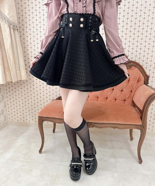 ★美品★ ROJITA ウエストレースアップ切替フレアスカート ★ ウエストレースアップ切替フレアスカート[品番：RJTW0002052