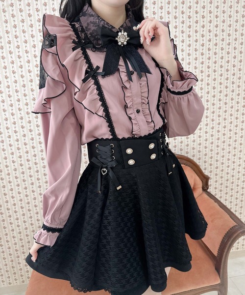 ROJITA（ロジータ）の「ウエストレースアップチュールスカート（スカート・レディース・ピンク/チェック/ブラック・FREE）」の12枚目の写真