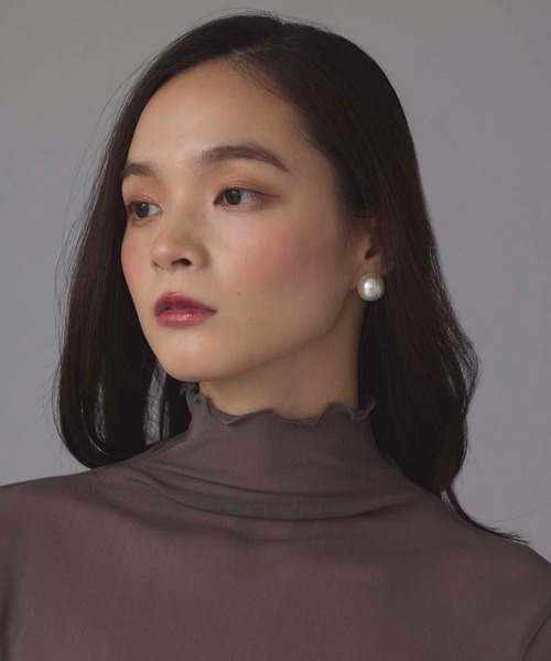 fifth（フィフス）の「シアーハイネックプルオーバー（Tシャツ/カットソー・レディース・チャコールグレー/アイボリー/ブラック/ブラウン/ホワイト・M）」の9枚目の写真