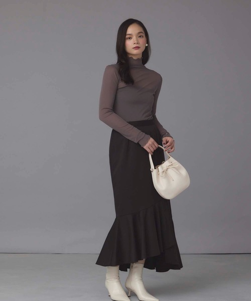 fifth（フィフス）の「シアーハイネックプルオーバー（Tシャツ/カットソー・レディース・チャコールグレー/アイボリー/ブラック/ブラウン/ホワイト・M）」の11枚目の写真