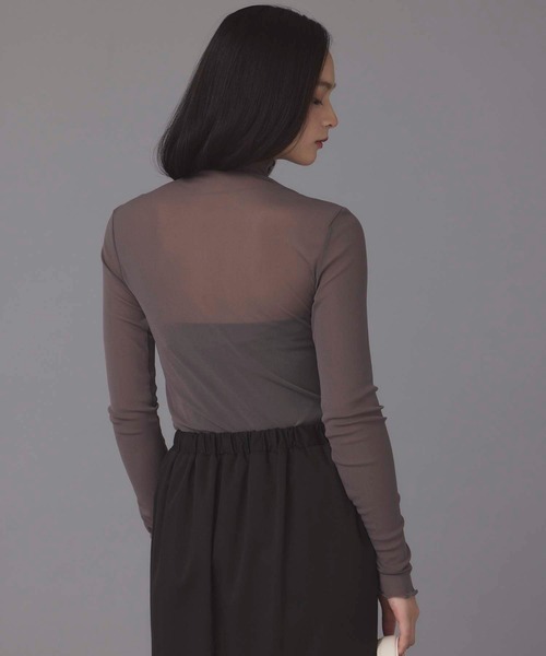 fifth（フィフス）の「シアーハイネックプルオーバー（Tシャツ/カットソー・レディース・チャコールグレー/アイボリー/ブラック/ブラウン/ホワイト・M）」の10枚目の写真