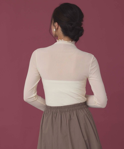 fifth（フィフス）の「シアーハイネックプルオーバー（Tシャツ/カットソー・レディース・チャコールグレー/アイボリー/ブラック/ブラウン/ホワイト・M）」の6枚目の写真