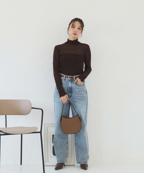 fifth（フィフス）の「シアーハイネックプルオーバー（Tシャツ/カットソー・レディース・チャコールグレー/アイボリー/ブラック/ブラウン/ホワイト・M）」の18枚目の写真