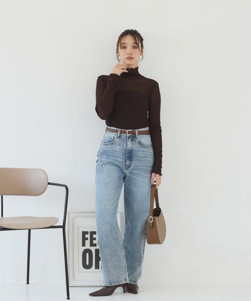 fifth（フィフス）の「シアーハイネックプルオーバー（Tシャツ/カットソー・レディース・チャコールグレー/アイボリー/ブラック/ブラウン/ホワイト・M）」の19枚目の写真