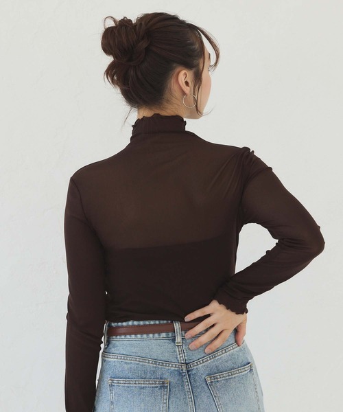 fifth（フィフス）の「シアーハイネックプルオーバー（Tシャツ/カットソー・レディース・チャコールグレー/アイボリー/ブラック/ブラウン/ホワイト・M）」の17枚目の写真