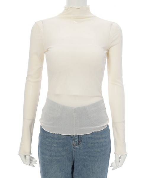 fifth（フィフス）の「シアーハイネックプルオーバー（Tシャツ/カットソー・レディース・チャコールグレー/アイボリー/ブラック/ブラウン/ホワイト・M）」の21枚目の写真