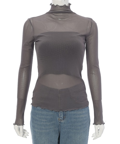 fifth（フィフス）の「シアーハイネックプルオーバー（Tシャツ/カットソー・レディース・チャコールグレー/アイボリー/ブラック/ブラウン/ホワイト・M）」の22枚目の写真