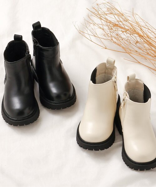 apres les cours（アプレレクール）の「サイドゴアブーツ（ブーツ・キッズ・ブラック/アイボリー・14/15 /16/17/18/19）」の6枚目の写真