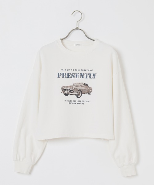 Honeys（ハニーズ）の「ショート丈ゆるトップス（Tシャツ/カットソー・レディース・杢グレー/アイボリー/スミクロ/レッド/グリーン・S/M/L）」の19枚目の写真