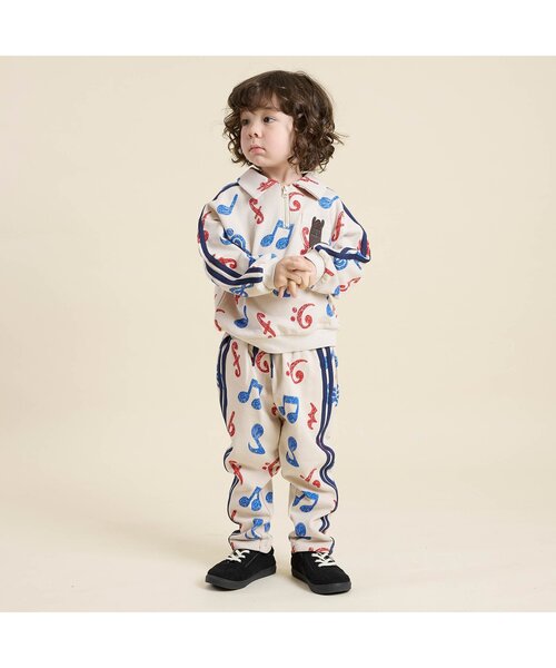 BIT'Z（ビッツ）の「【セットアップ可】音符柄&動物読書柄ハーフジッププルオーバー（スウェット・キッズ・グレー/ターコイズブルー/キナリ/カーキ・80/90/95/100/110/120）」の7枚目の写真