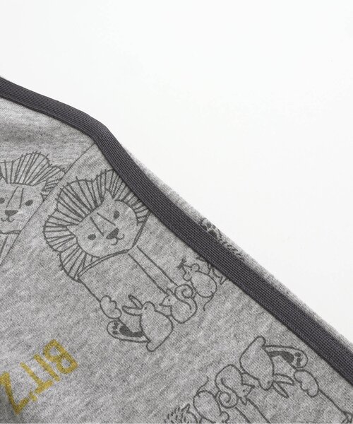 BIT'Z（ビッツ）の「【セットアップ可】音符柄&動物読書柄ハーフジッププルオーバー（スウェット・キッズ・グレー/ターコイズブルー/キナリ/カーキ・80/90/95/100/110/120）」の9枚目の写真