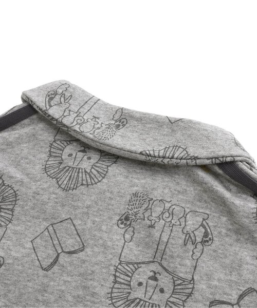 BIT'Z（ビッツ）の「【セットアップ可】音符柄&動物読書柄ハーフジッププルオーバー（スウェット・キッズ・グレー/ターコイズブルー/キナリ/カーキ・80/90/95/100/110/120）」の10枚目の写真