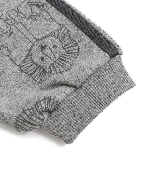 BIT'Z（ビッツ）の「【セットアップ可】音符柄&動物読書柄ハーフジッププルオーバー（スウェット・キッズ・グレー/ターコイズブルー/キナリ/カーキ・80/90/95/100/110/120）」の11枚目の写真