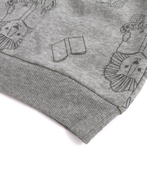 BIT'Z（ビッツ）の「【セットアップ可】音符柄&動物読書柄ハーフジッププルオーバー（スウェット・キッズ・グレー/ターコイズブルー/キナリ/カーキ・80/90/95/100/110/120）」の13枚目の写真