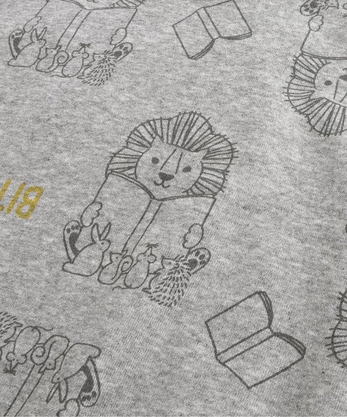 BIT'Z（ビッツ）の「【セットアップ可】音符柄&動物読書柄ハーフジッププルオーバー（スウェット・キッズ・グレー/ターコイズブルー/キナリ/カーキ・80/90/95/100/110/120）」の14枚目の写真