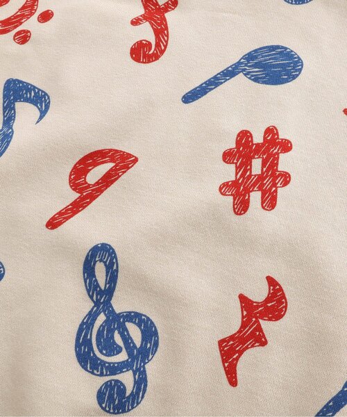 BIT'Z（ビッツ）の「【セットアップ可】音符柄&動物読書柄ハーフジッププルオーバー（スウェット・キッズ・グレー/ターコイズブルー/キナリ/カーキ・80/90/95/100/110/120）」の15枚目の写真