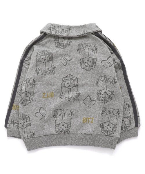 BIT'Z（ビッツ）の「【セットアップ可】音符柄&動物読書柄ハーフジッププルオーバー（スウェット・キッズ・グレー/ターコイズブルー/キナリ/カーキ・80/90/95/100/110/120）」の17枚目の写真