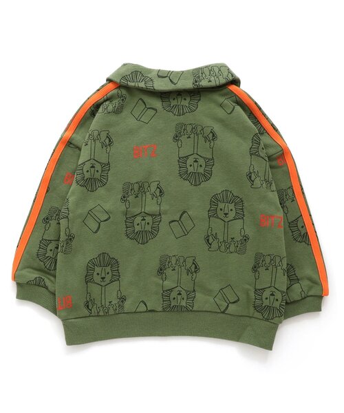 BIT'Z（ビッツ）の「【セットアップ可】音符柄&動物読書柄ハーフジッププルオーバー（スウェット・キッズ・グレー/ターコイズブルー/キナリ/カーキ・80/90/95/100/110/120）」の18枚目の写真