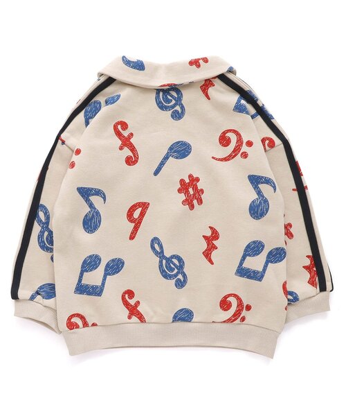 BIT'Z（ビッツ）の「【セットアップ可】音符柄&動物読書柄ハーフジッププルオーバー（スウェット・キッズ・グレー/ターコイズブルー/キナリ/カーキ・80/90/95/100/110/120）」の19枚目の写真