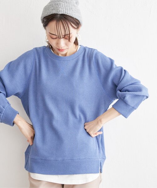 ikka（イッカ）の「ラメワッフルプルオーバー（Tシャツ/カットソー・レディース・ブラック/ライトベージュ/ブルー・M/L/S）」の21枚目の写真