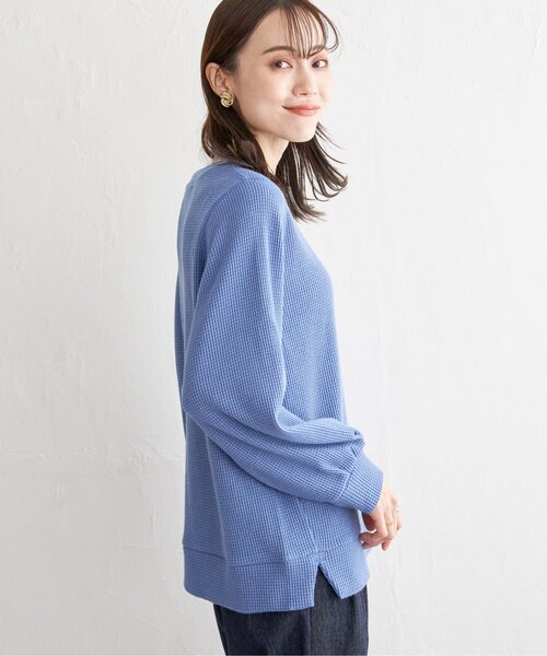ikka（イッカ）の「ラメワッフルプルオーバー（Tシャツ/カットソー・レディース・ブラック/ライトベージュ/ブルー・M/L/S）」の9枚目の写真