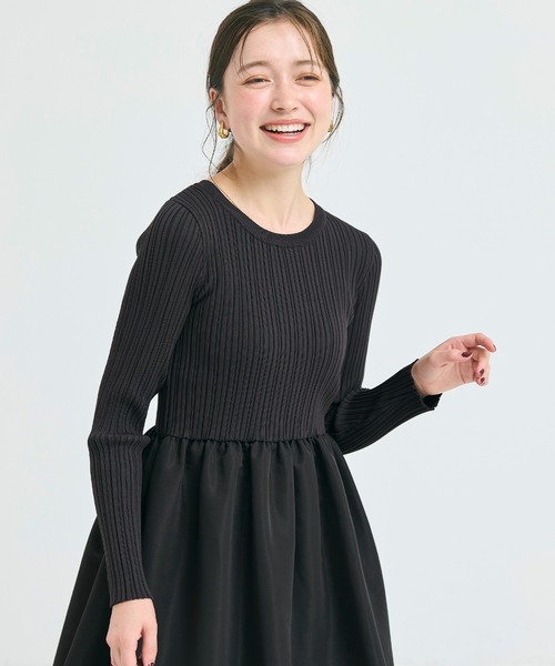 coca（coca）（コカ）の「バルーンスカート ドッキングワンピース（ワンピース・レディース・ブラック/グレー/チャコール・M/L）」の19枚目の写真