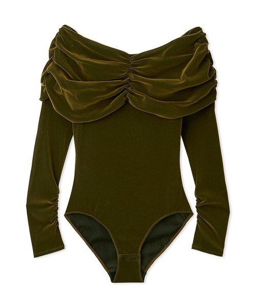 LILY BROWN（リリーブラウン）の「【LILY BROWN Lingerie】カップインオフショルダーボディ（Tシャツ/カットソー・レディース・ピンクベージュ/カーキ/ブラック・FREE）」の5枚目の写真