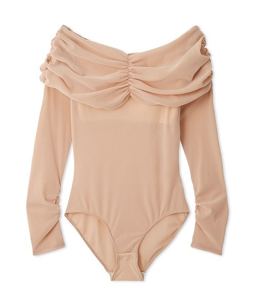 LILY BROWN（リリーブラウン）の「【LILY BROWN Lingerie】カップインオフショルダーボディ（Tシャツ/カットソー・レディース・ピンクベージュ/カーキ/ブラック・FREE）」の6枚目の写真